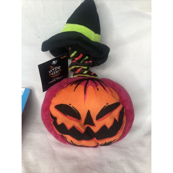 2 Dog Toys-BARK Halloween Boogie Man & Pumpkin Plush Squeak Toy NEW!! - Picture 5 of 6